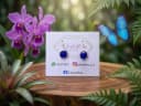 Aretes creados con técnica en alambrismo con piedras naturales y alambre plateado